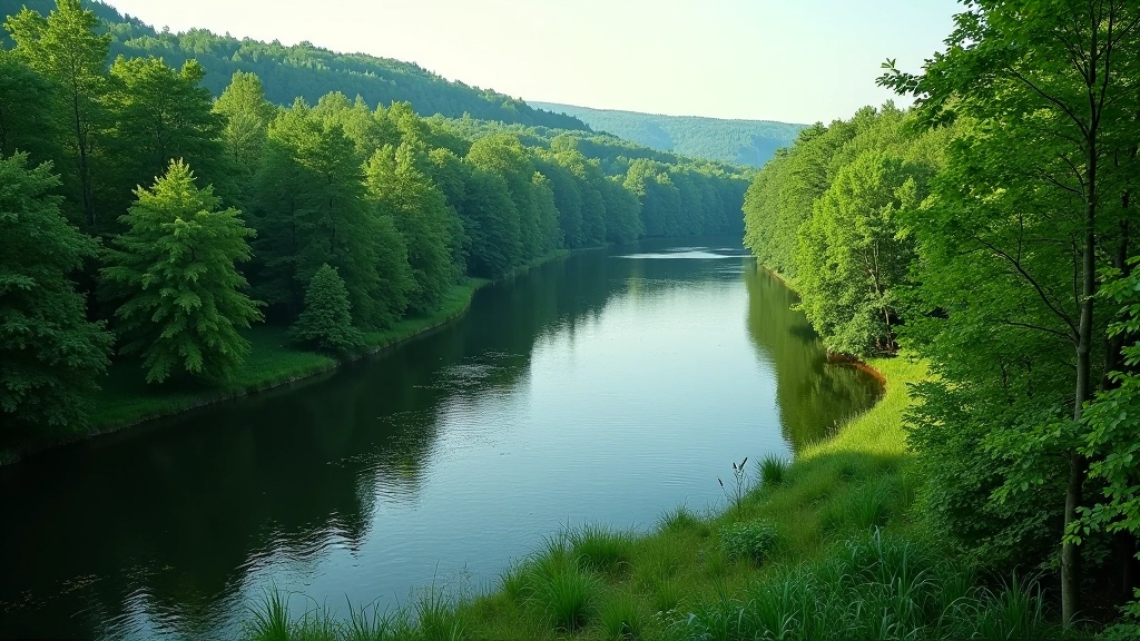 Nemuno upė vingiuose su miško kraštovaizdžiu